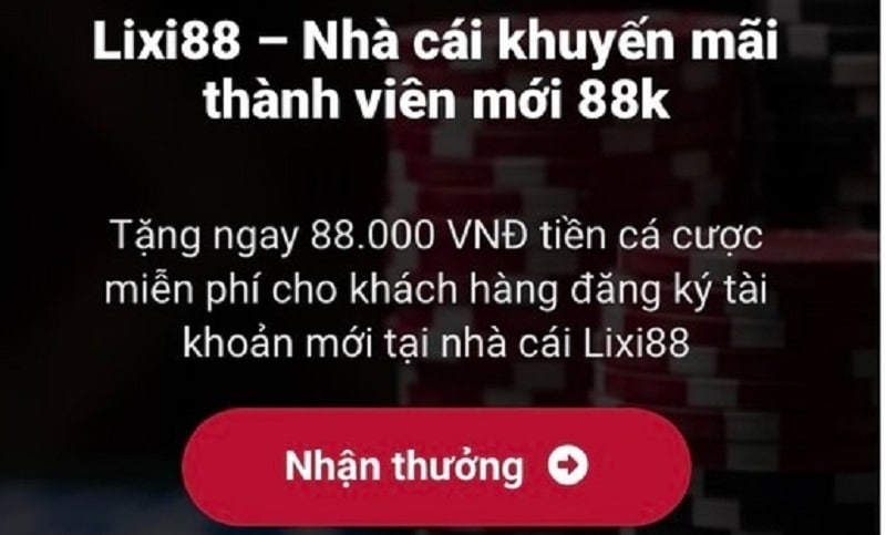 Khuyến mãi cho thành viên mới 88k được áp dụng nhiều nhà cái khác nhau